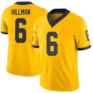Brandyn Hillman Limited Men's Michigan Wolverines Maize Football Jersey