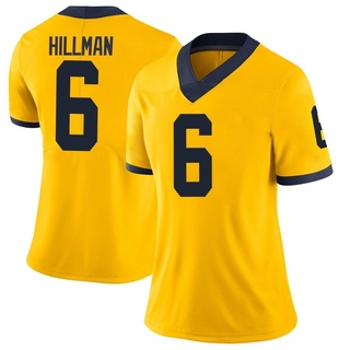 Brandyn Hillman Limited Women's Michigan Wolverines Maize Football Jersey