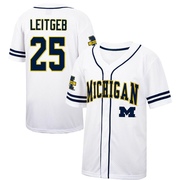 Brock Leitgeb Replica White Youth Michigan Wolverines Colosseum /Navy Free Spirited Baseball Jersey