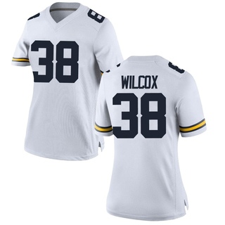 Bryce Wilcox Replica White Women's Michigan Wolverines Football Jersey