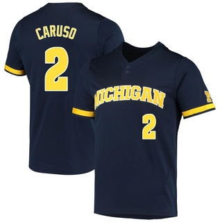 Cole Caruso Replica Navy Men's Michigan Wolverines 2-Button Baseball Jersey