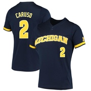 Cole Caruso Replica Navy Women's Michigan Wolverines 2-Button Baseball Jersey