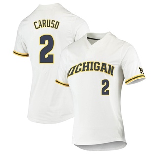 Cole Caruso Replica White Women's Michigan Wolverines 2-Button Baseball Jersey