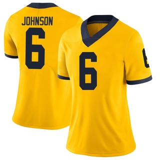 Cornelius Johnson Limited Women's Michigan Wolverines Maize Football Jersey