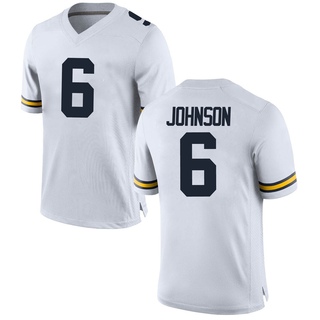 Cornelius Johnson Replica White Youth Michigan Wolverines Football Jersey
