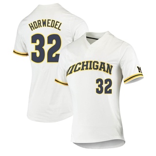 Eamon Horwedel Replica White Women's Michigan Wolverines 2-Button Baseball Jersey