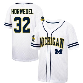 Eamon Horwedel Replica White Youth Michigan Wolverines Colosseum /Navy Free Spirited Baseball Jersey