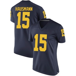 Ernest Hausmann Game Navy Women's Michigan Wolverines Football Jersey