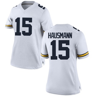 Ernest Hausmann Replica White Women's Michigan Wolverines Football Jersey