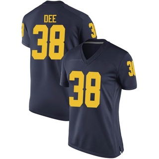 Grayson Dee Game Gray Women's Michigan Wolverines Navy Football Jersey