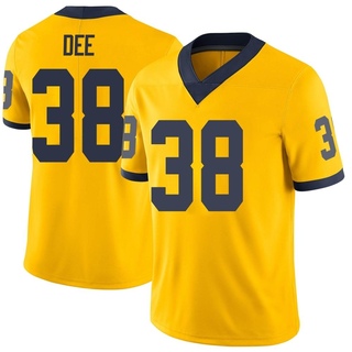 Grayson Dee Limited Gray Men's Michigan Wolverines Maize Football Jersey