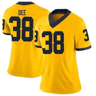 Grayson Dee Limited Gray Women's Michigan Wolverines Maize Football Jersey