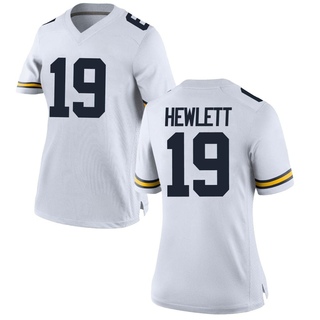 Jason Hewlett Game White Women's Michigan Wolverines Football Jersey