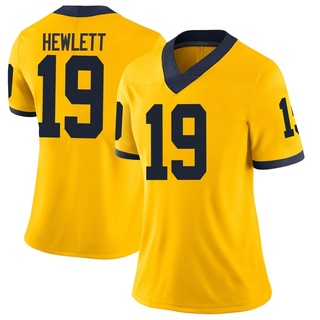 Jason Hewlett Limited Women's Michigan Wolverines Maize Football Jersey