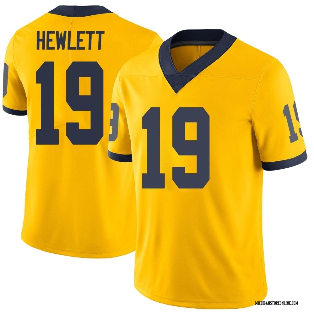 Jason Hewlett Limited Youth Michigan Wolverines Maize Football Jersey