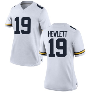 Jason Hewlett Replica White Women's Michigan Wolverines Football Jersey