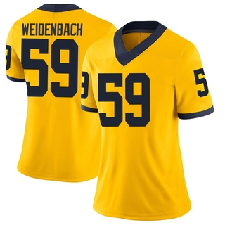 John Weidenbach Limited Women's Michigan Wolverines Maize Football Jersey