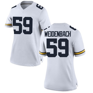 John Weidenbach Replica White Women's Michigan Wolverines Football Jersey
