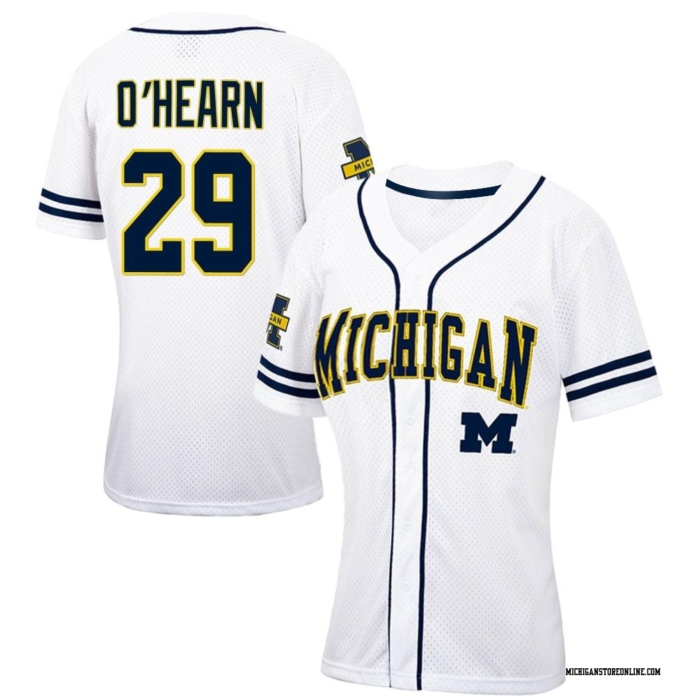 Keegan O'Hearn Replica White Women's Michigan Wolverines Colosseum /Navy Free Spirited Baseball Jersey