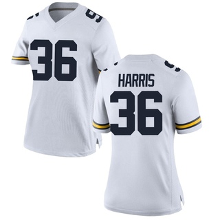 Keshaun Harris Replica White Women's Michigan Wolverines Football Jersey
