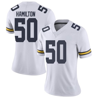 Luke Hamilton Limited White Women's Michigan Wolverines Football Jersey