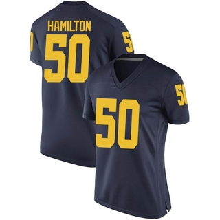 Luke Hamilton Replica Navy Women's Michigan Wolverines Football Jersey