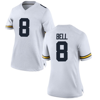Ronnie Bell Replica White Women's Michigan Wolverines Football Jersey