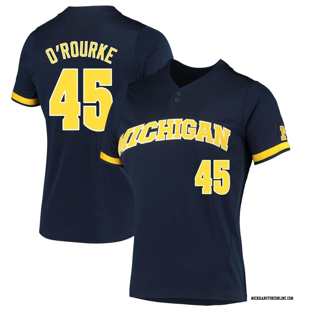 Ryan O'Rourke Replica Navy Women's Michigan Wolverines 2-Button Baseball Jersey