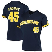 Ryan O'Rourke Replica Navy Women's Michigan Wolverines 2-Button Baseball Jersey