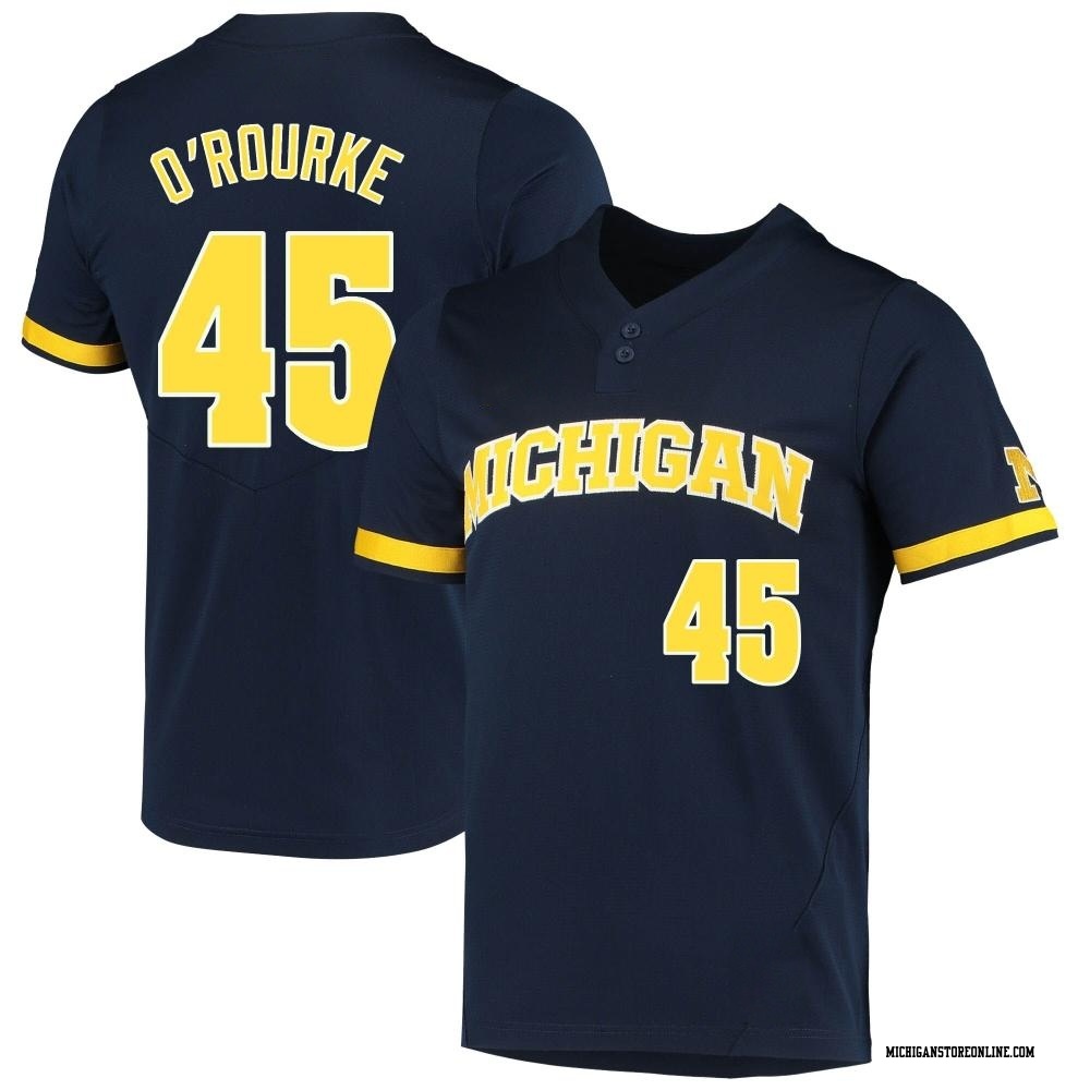 Ryan O'Rourke Replica Navy Youth Michigan Wolverines 2-Button Baseball Jersey