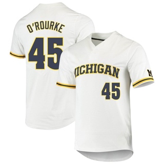 Ryan O'Rourke Replica White Men's Michigan Wolverines 2-Button Baseball Jersey
