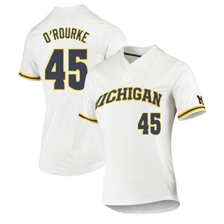 Ryan O'Rourke Replica White Women's Michigan Wolverines 2-Button Baseball Jersey