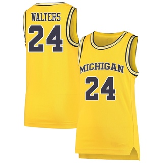 Sam Walters Replica Men's Michigan Wolverines Maize Basketball Jersey
