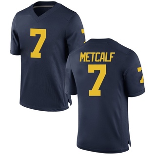 TJ Metcalf Game Navy Youth Michigan Wolverines Football Jersey