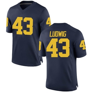 Zach Ludwig Game Navy Youth Michigan Wolverines Football Jersey