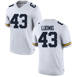 Zach Ludwig Game White Men's Michigan Wolverines Football Jersey