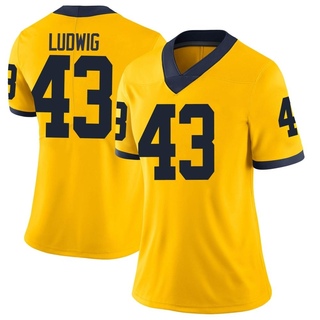 Zach Ludwig Limited Women's Michigan Wolverines Maize Football Jersey